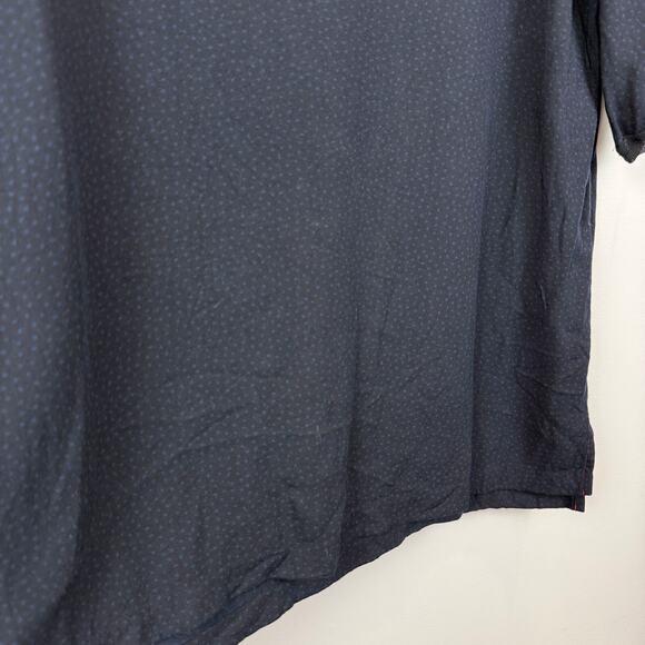 Ines de La Fressange Uniqlo Dress Women's Large Navy Blue Polka Dot Minimalist - Picture 5 of 9